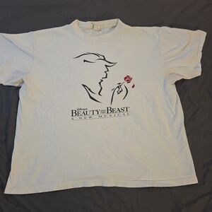 Vintage 90s Disney Beauty And The Beast Broadway Musical T-Shirt Unisex Size L